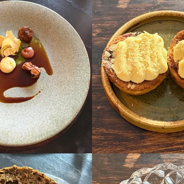 Tartlets on a ceramic plate
